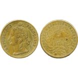 FRENCH COINS, Essais and Piedforts, Second Republic, Brass Piedfort Essai 5-Francs, 1848,