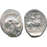ANCIENT COINS, Greek, Thessaly, Pharsalos (late 5th Century BC), Silver Drachm, head of Athena