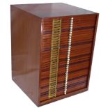 COIN AND OTHER CABINETS, An early 20th Century Mahogany open front carcase Coin Cabinet, 360mm