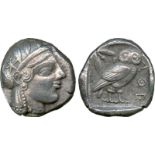 ANCIENT COINS, Greek, Attica, Athens (c.460-445 BC), Silver Tetradrachm, head of Athena facing