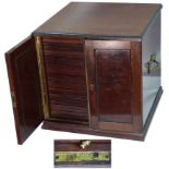 COIN AND OTHER CABINETS, A mid 19th Century Mahogany Coin Cabinet, 360mm wide x 355mm deep x 360mm