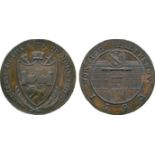 BRITISH 18th CENTURY TOKENS, Dunham & Yallop, Copper Halfpenny, 1793, obv shield of arms of the city