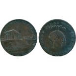 BRITISH 18th CENTURY TOKENS, Richard Bacon, Copper Halfpenny, 1794, obv view of a castle and bridge,