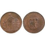 BRITISH 18th CENTURY TOKENS, James Bayly, Copper Farthing, 1795, obv figure of Hope standing,