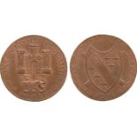 BRITISH 18th CENTURY TOKENS, Nathaniel Bolingbroke, Copper Halfpenny, 1792, obv arms of Norwich, a
