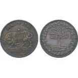 BRITISH 18th CENTURY TOKENS, Robert Biddulph, Silver Penny, 1796, obv bull facing left, JUNE 3D.