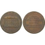 BRITISH 18th CENTURY TOKENS, David Arnot, Copper Halfpenny, obv view of a building, HOLT SPA HOUSE