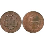 BRITISH 18th CENTURY TOKENS, Joseph Baster, Copper Halfpenny, 1796, obv shield of arms, THE ARMS