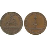 BRITISH 18th CENTURY TOKENS, Philip Astley, Copper Halfpenny, obv Mercury standing on the back of