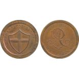 BRITISH 18th CENTURY TOKENS, Peter Anderson, Copper Halfpenny, 1796, obv shield of arms of London,