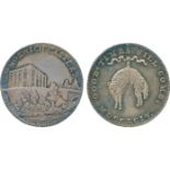 BRITISH 18th CENTURY TOKENS, Richard Bacon, Silver Halfpenny, 1794, obv view of a castle and bridge,