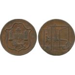 BRITISH 18th CENTURY TOKENS, John Harvey, Copper Halfpenny, 1792, obv shield of arms of the City