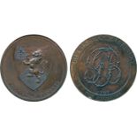 BRITISH 18th CENTURY TOKENS, George Barker, Copper Halfpenny, 1797, obv shield of arms, LEGI REGI