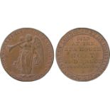 BRITISH 18th CENTURY TOKENS, David Arnot, Copper Halfpenny, obv figure of Fame standing, blowing a