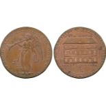 BRITISH 18th CENTURY TOKENS, David Arnot, Copper Halfpenny, obv figure of Fame standing, blowing a