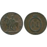 BRITISH 18th CENTURY TOKENS, Thomas Tallant, Copper Halfpenny, 1795, obv light horseman standing