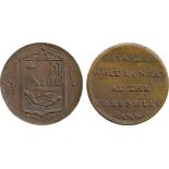 BRITISH 18th CENTURY TOKENS, Samuel Barker, Greenhill Bank, Copper Farthing, obv shield of arms of