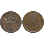 BRITISH 18th CENTURY TOKENS, Peter Anderson, Copper Halfpenny, 1796, obv shield of arms of London,