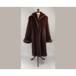 MINK COAT.
A 1940's wild mink pelt fur coat. Length 107cm. CONDITION REPORTS: The coat is in