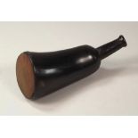 POWDER FLASK.
A small horn powder flask. Length 10cm. CONDITION REPORTS: This powder flask is in