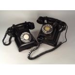 TELEPHONES.
A black Bakelite telephone for wall mounting & one other black Bakelite telephone.