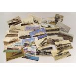 POSTCARDS.
A quantity of aeronautical & shipping postcards including real photograph. CONDITION