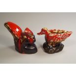 ERIC LEAPER.
Two models, a squirrel, height 9cm & a duck, length 10cm, by Eric Leaper. CONDITION
