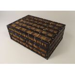 PORCUPINE QUILL BOX.
A 19th century porcupine quill & bone inlaid box. 27x18x10cm. CONDITION