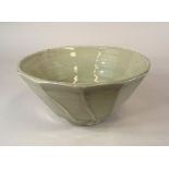 JOHN BEDDING.
A John Bedding Leach Pottery porcelain cut-sided bowl. Impressed personal & Pottery