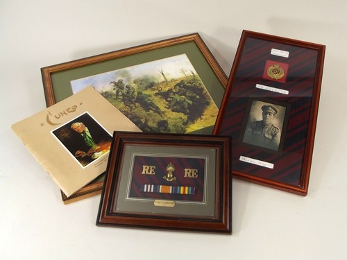 FRAMED WWI ITEMS.