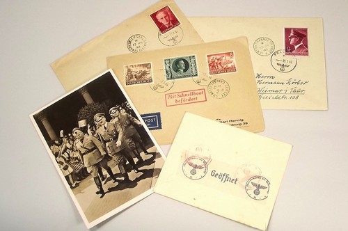 CHANNEL ISLANDS WWII OCCUPATION POSTAL ITEMS.
Six German occupation Feldpost covers. Three with - Bild 2 aus 2