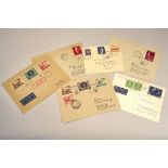 CHANNEL ISLANDS WWII OCCUPATION POSTAL ITEMS.
Six German occupation Feldpost covers. Three with