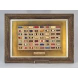BRITISH  MEDAL RIBBONS.
An early 20th century framed collection of British medal ribbons from 1815-