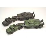 DINKY TOYS.
Military models:  Two Tank Transporters (660) & two Centurion Tanks (651). CONDITION