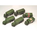 DINKY TOYS.
Military models: Two 10 ton army trucks (622), two military ambulance (626) & two