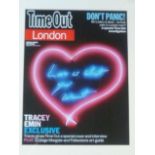 After Tracey Emin, Love is What You want limited edition Time Out poster, 27x20cm, black framed