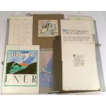 1930's student art portfolio for Iris Craven, including extensive watercolours, sketches, graphic