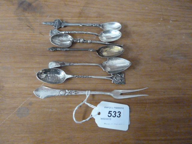 SIX SPOONS  (ENGLISH AND CONTINENTAL SIL