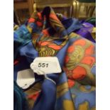 LIBERTY OF LONDON SCARF BLUE WITH RED PO
