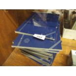 BLUE COIN FOLDERS CONTAINING 2 X 1/4d; 3 X 1/2d; 4 X 1d; 1 X 3d SILVER; 1 x 3d BRASS; 2 x 6d; 2 x 1