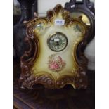 CERAMIC MANTLE CLOCK WITH WEST GERMAN MOVEMENT
