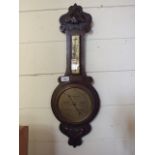 OAK CASED BANJO BAROMETER