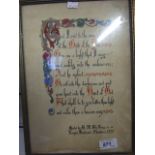 FRAMED AND GLAZED HM THE KING EMPIRE BROADCAST CHRISTMAS 1939