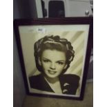 FRAMED AND GLAZED JUDY GARLAND PICTURE AND "YOUNG AT HEART" REPRO POSTER