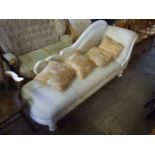 MODERN WHITE PAINTED CHAISE