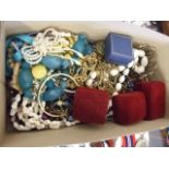 BOX OF COSTUME JEWELLERY