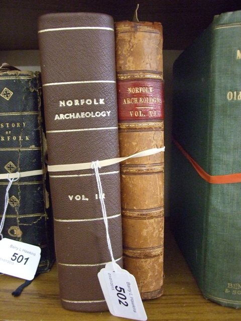 NORFOLK ARCHEOLOGY VOL III CHARLES MUSKETT 1852 (REBOUND) + 1892 VOL XI GOOSE (2)