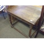 GEORGIAN OAK BOBBIN LEG TABLE