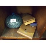 GLASS LIGHT SHADE, CIGARETTE HOLDER, LETTER OPENER AND PENCIL BOX