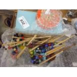 BOBBINS, FRENCH KNITTING, COTTONS AND TIN OF BUCKLES